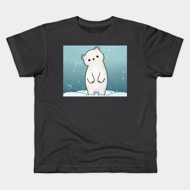 Adorable Polar Bears Snowing Lover Gift Kids T-Shirt by MIRgallery